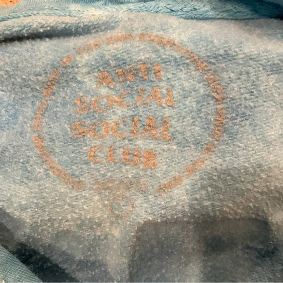 Anti Social Social Club False Promises Hoodie - Blue Tie Dye - Large - Picture 2 of 3